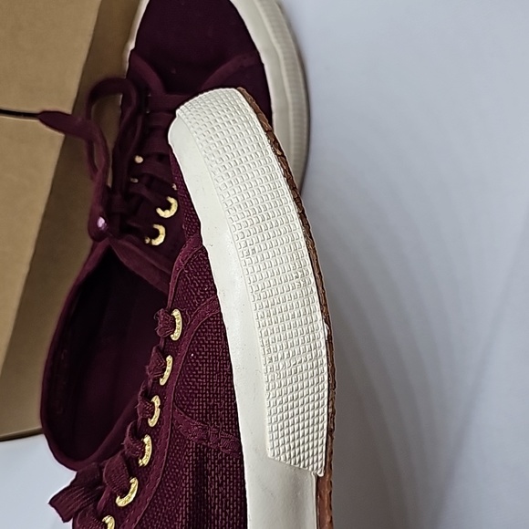 Superga Wine colored Shoes With Gold Colored Accents in Women's Size 8 - Picture 7 of 10